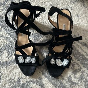Biomass Castana gem stone suede sandals